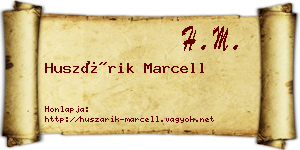 Huszárik Marcell névjegykártya